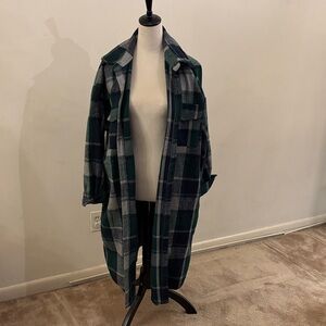 Stylish Plaid Coat
